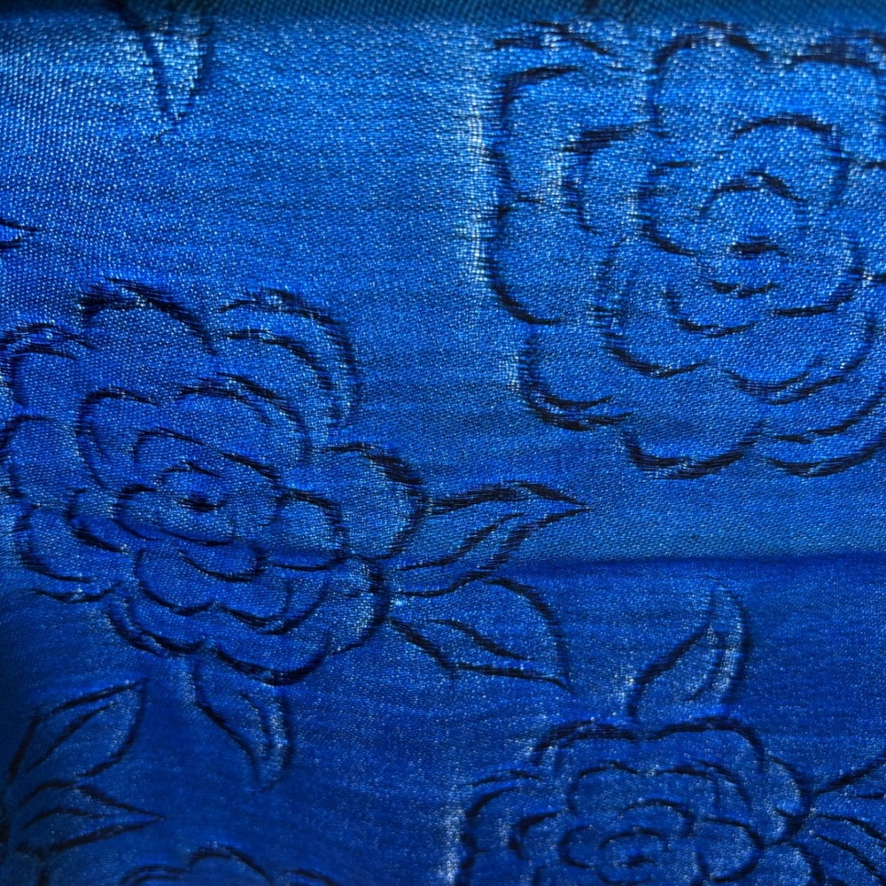Vintage Christian Dior Echarpes 100% Merino Wool Blue Rose‎ Scarf West Germany - Picture 9 of 15